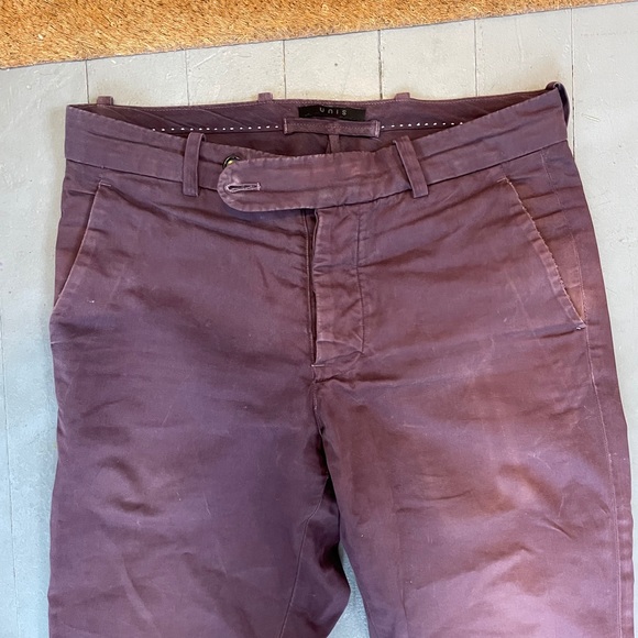 Unis Chino Pants Plum Purple USA Made 31x32 - Picture 4 of 5
